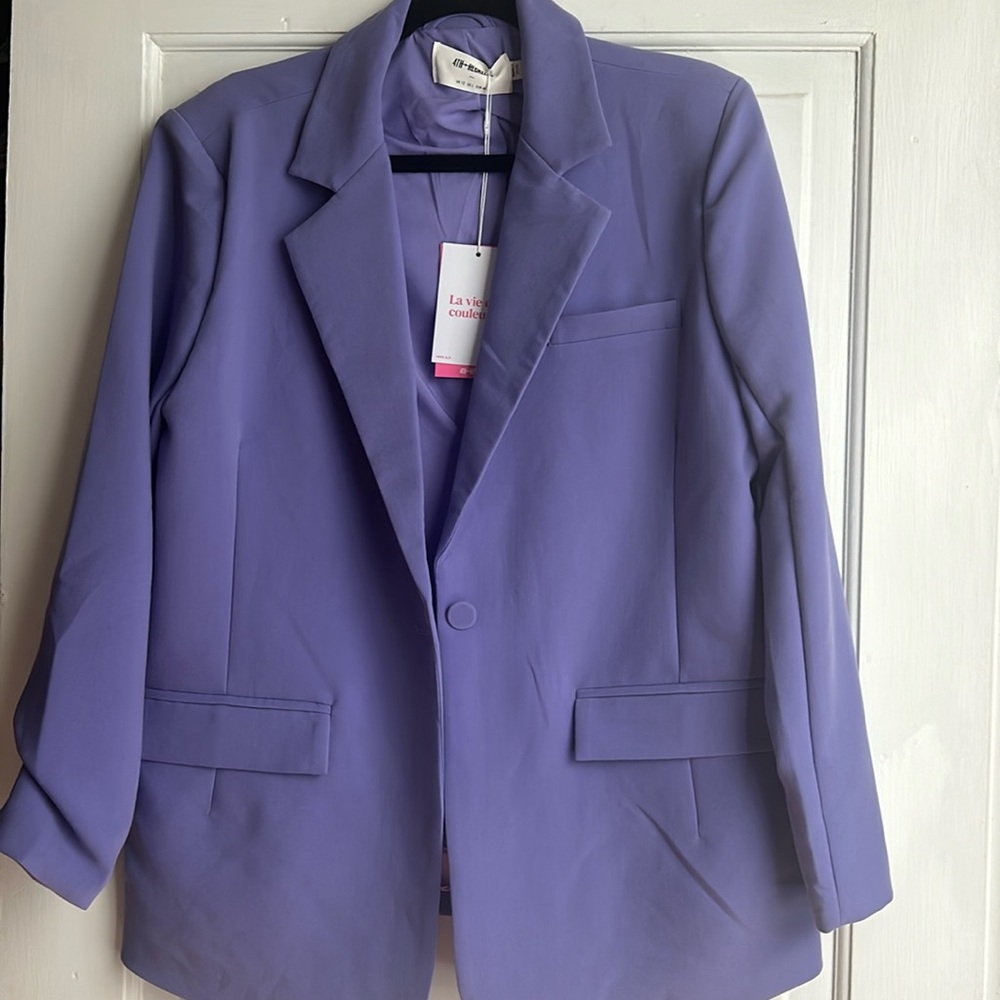 oversized purple blazer